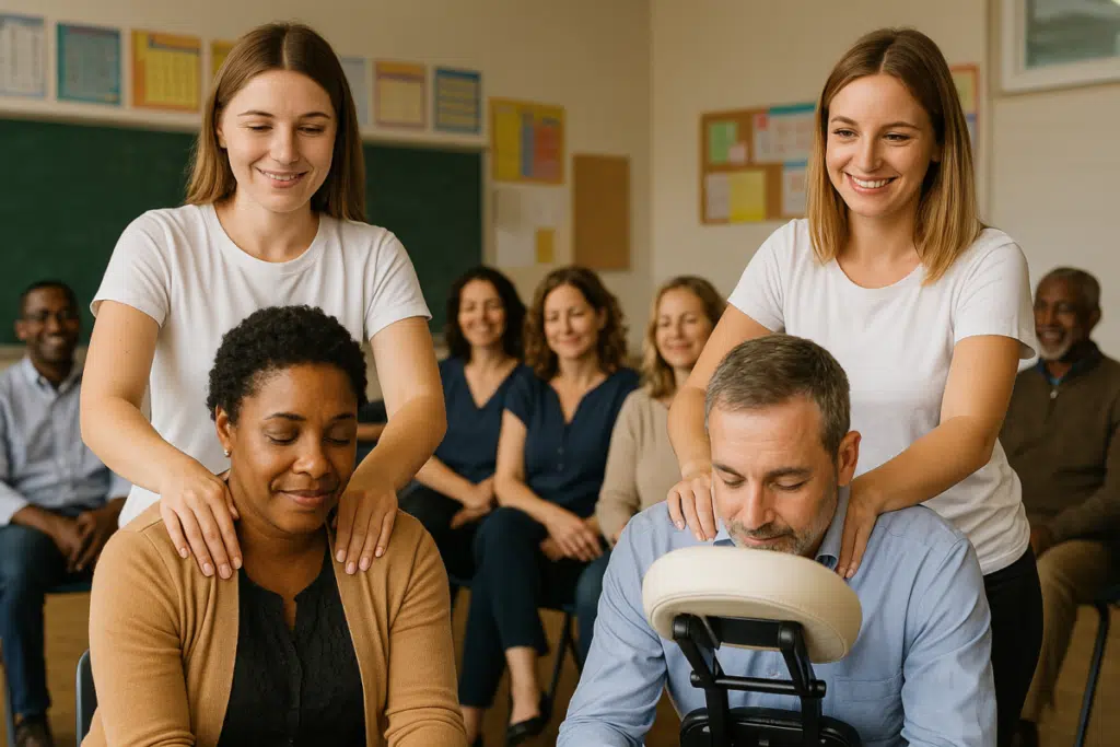 On-site chair massage services right at school